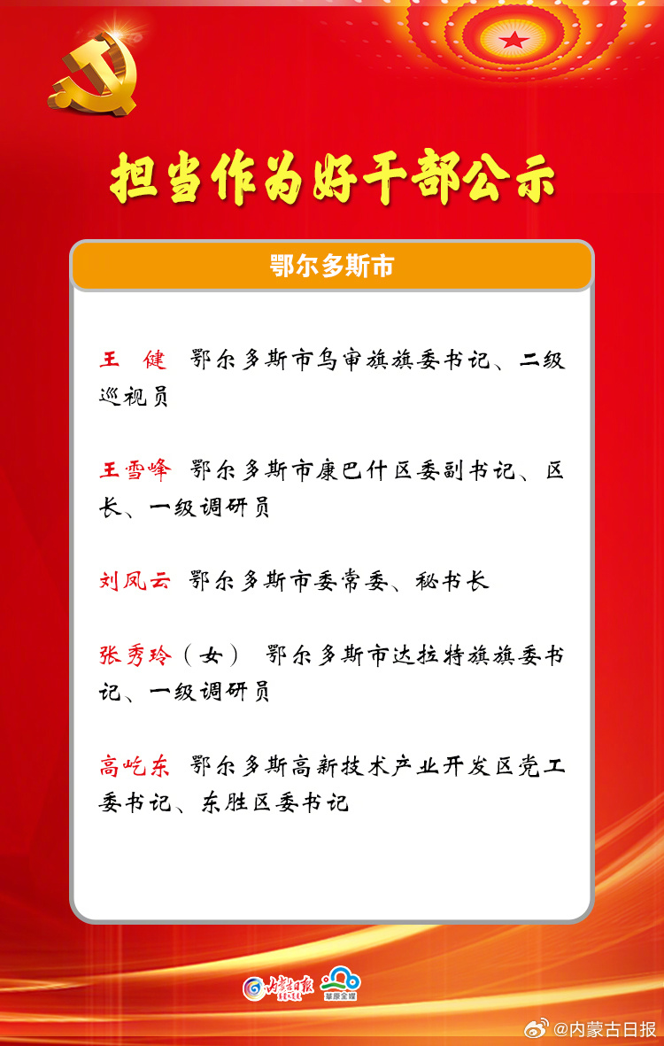鄂爾多斯最新干部公示及其背后的溫馨故事